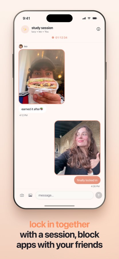 lock in together with a session, block apps with your friends
